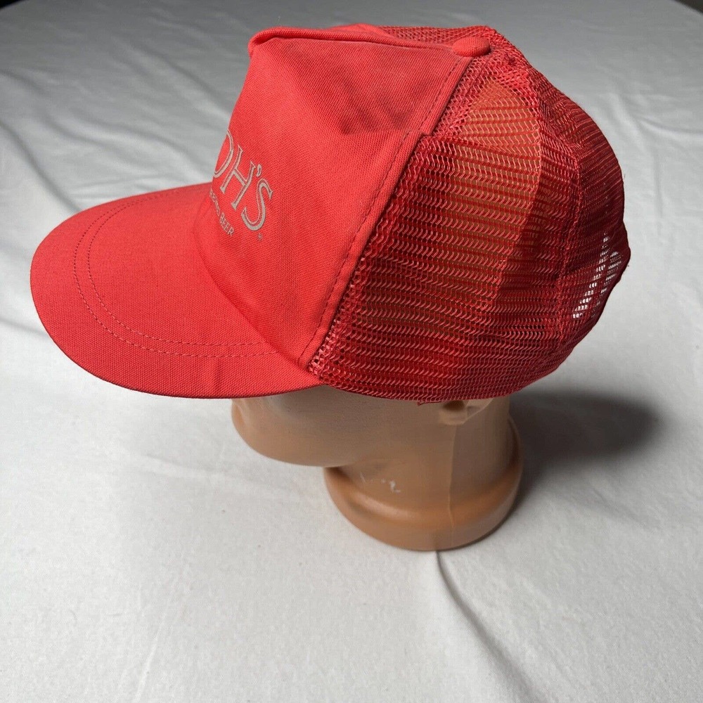 Stroh's Brewing Beer Red Adjustable Cap Trucker Spartan Specialties Hat VTG - Picture 4 of 12